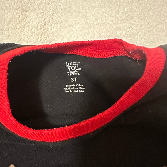 Just One You Christmas Reindeer shirt long sleeve black/red size 3T polyester - Picture 3 of 4